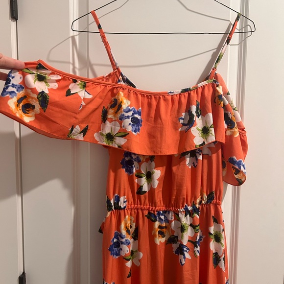 Hint Of Blush Floral Ruffle Maxi Dress - Picture 6 of 8